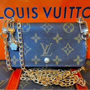 Louis Vuitton CA1917 Monogram Portefeiulle Tresor Wallet on Chain